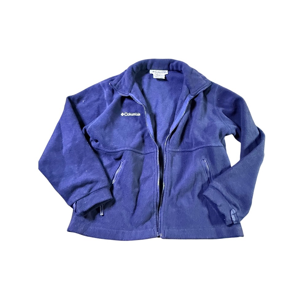 Columbia Sportswear Boys Navy Blue Full Zip Fleece Jacket Size L 10/12